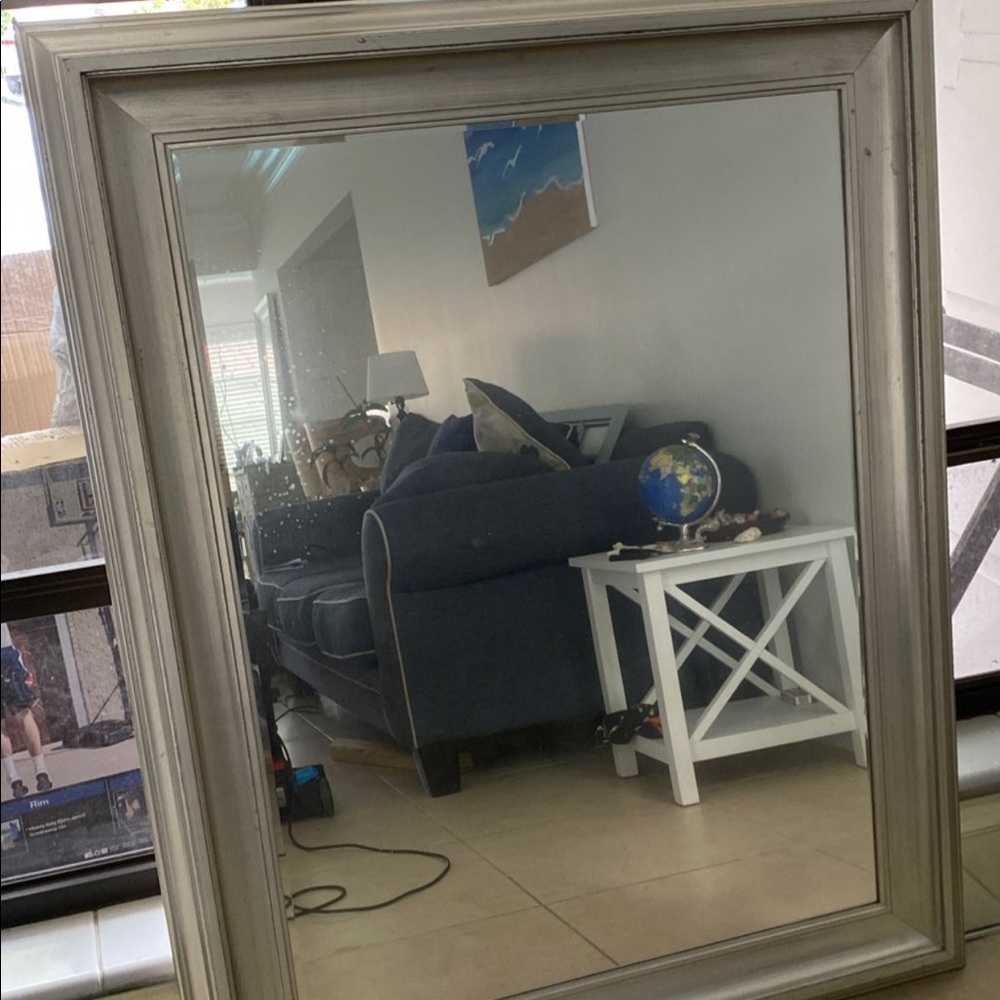 Big silver mirror